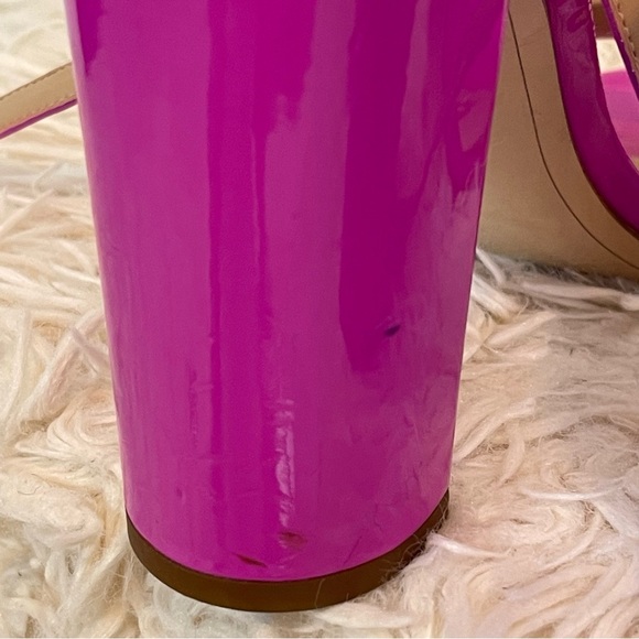 Sam Edelman Yaro Sandal in Neon Fuchsia Patent block heel size 10 ankle strap - Picture 8 of 13